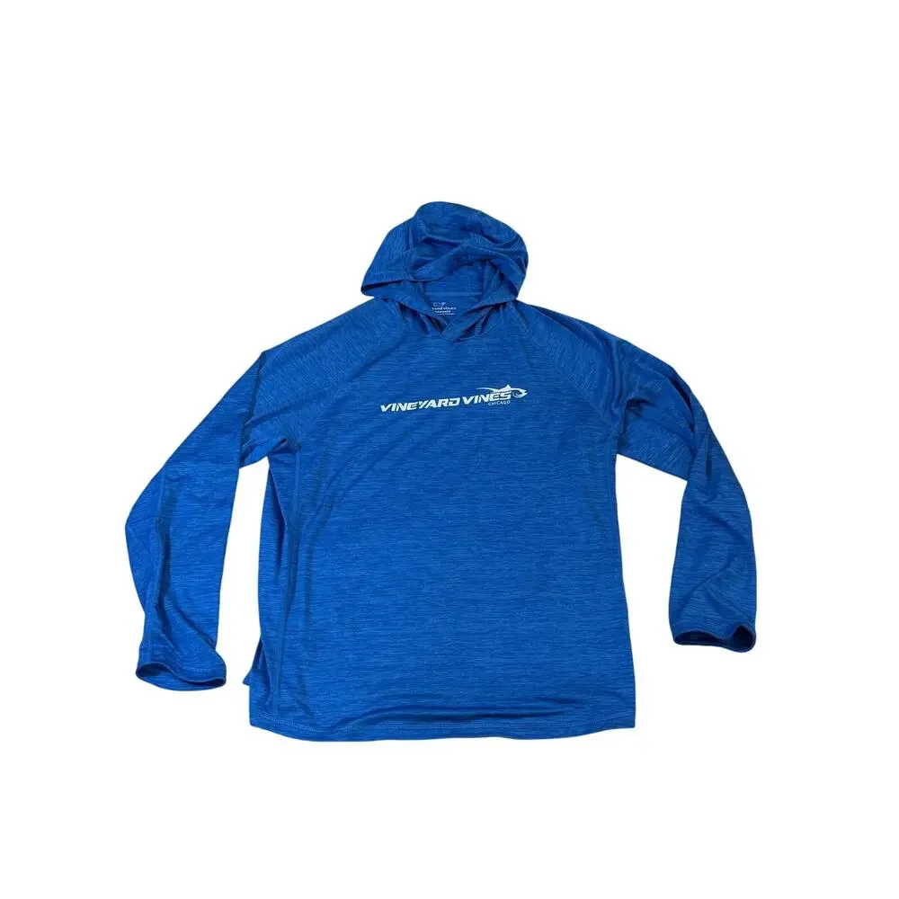 Vineyard Vines Performance Chicago Shirt Men's Large Blue Hoodie Long Sleeve - Picture 2 of 6